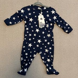 NWT Petit Bateau Star Footie size 3-6